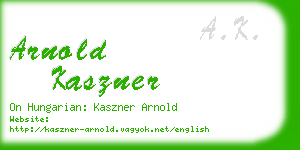 arnold kaszner business card